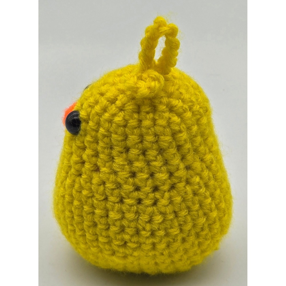 Handmade Crochet Chick Bird Amigurumi Yellow Mini Plush Figure 2.5x4 - Picture 2 of 6